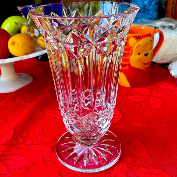 Waterford Crystal Starburst Footed Vase 8” - Picture 1 of 10
